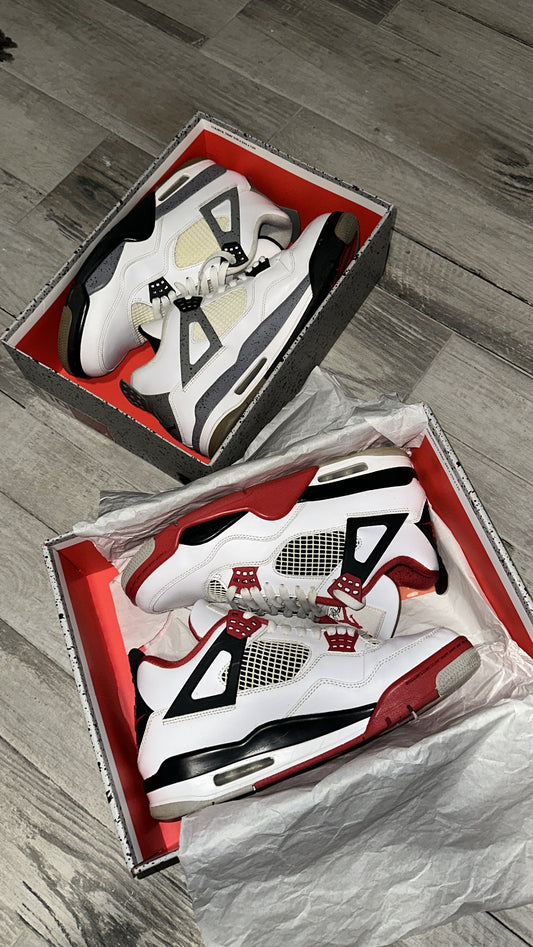 Jordan 4 White Cements 2012 & Jordan 4 Fire Red