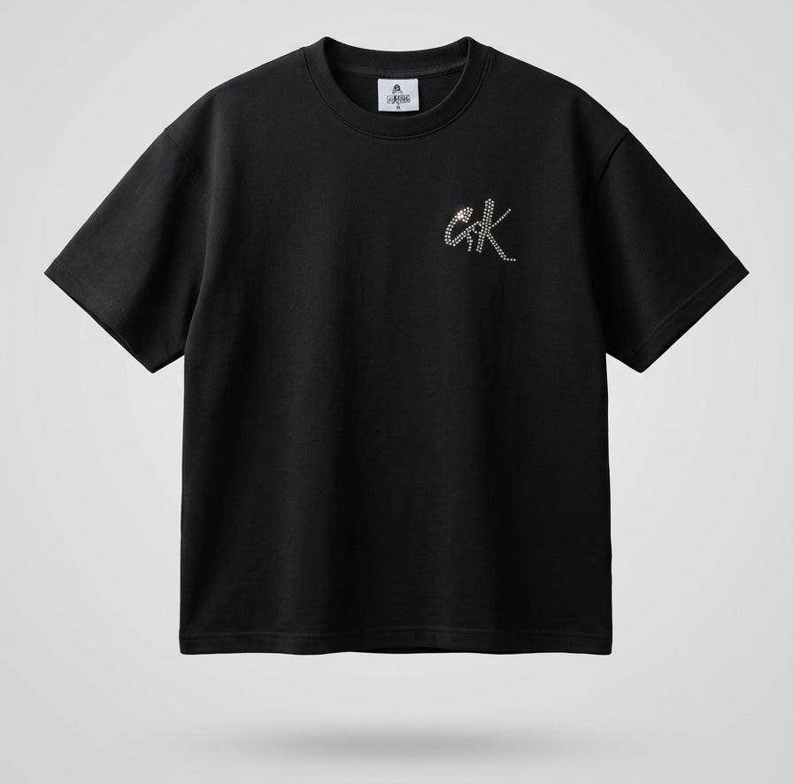 C.K Black Tee Oversized(Rhinestone)