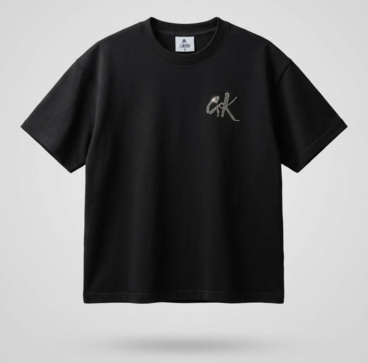C.K Black Tee Oversized(Rhinestone)