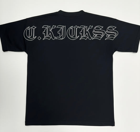 C.K Black Tee Oversized(Rhinestone)